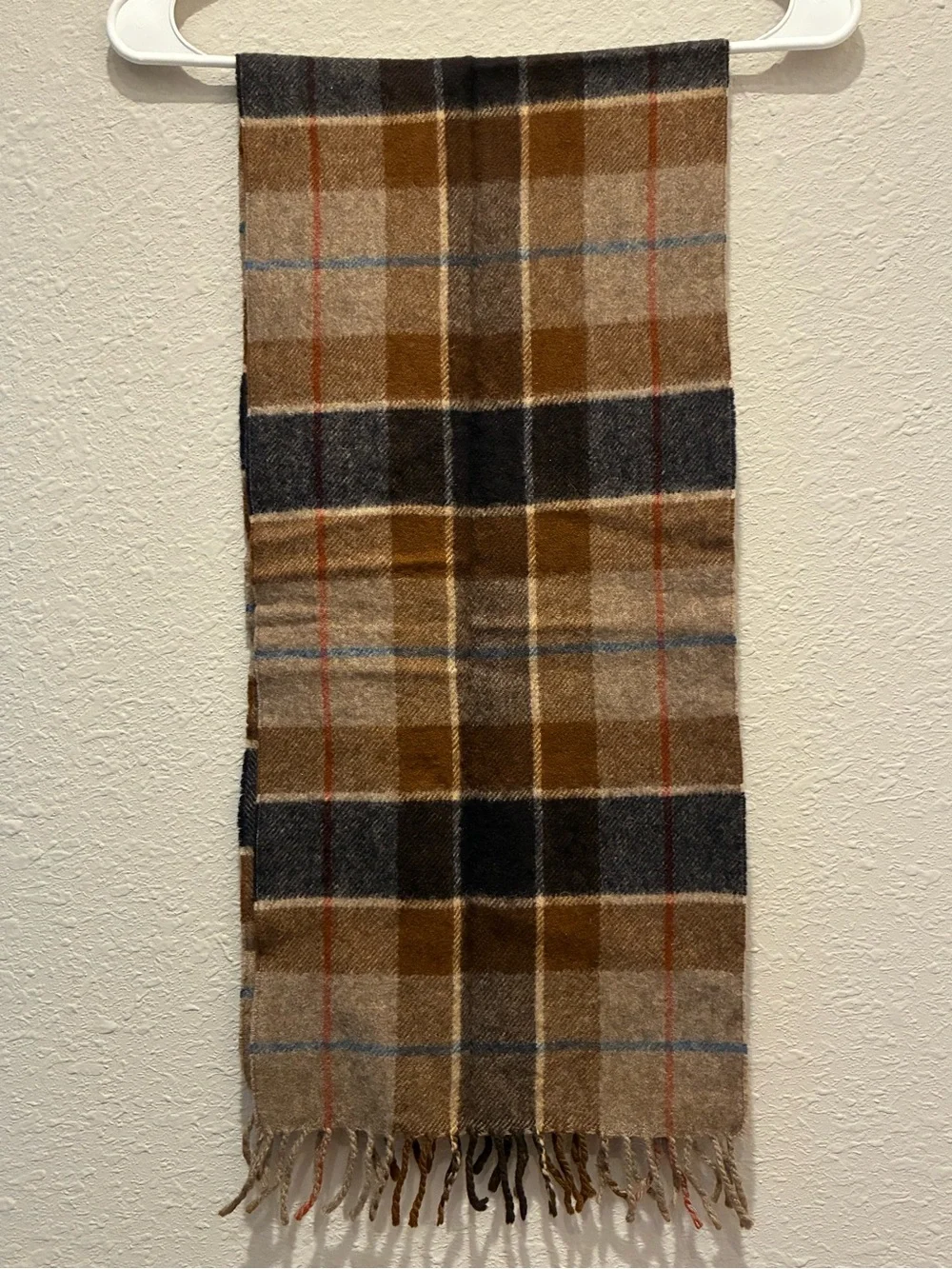 Vintage Christian Dior Monsieur plaid scarf 100% cashmere Western Germany